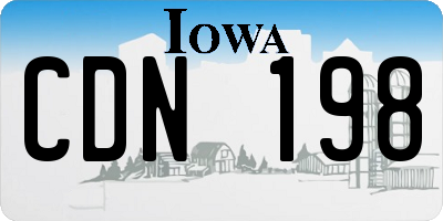 IA license plate CDN198