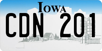 IA license plate CDN201