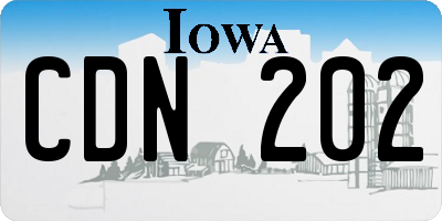 IA license plate CDN202