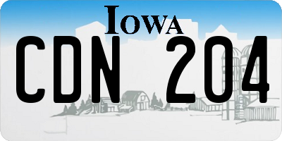 IA license plate CDN204