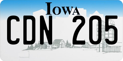 IA license plate CDN205