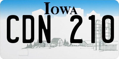 IA license plate CDN210
