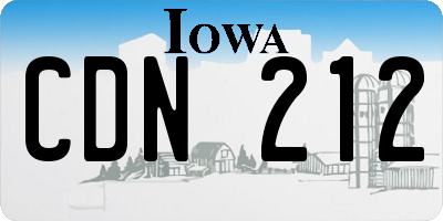 IA license plate CDN212