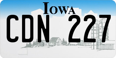 IA license plate CDN227