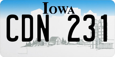 IA license plate CDN231