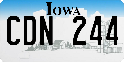 IA license plate CDN244