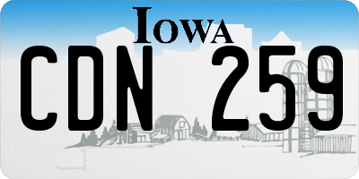 IA license plate CDN259