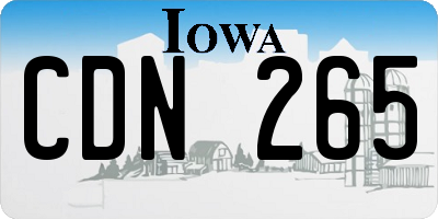 IA license plate CDN265