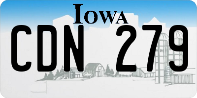 IA license plate CDN279