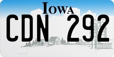 IA license plate CDN292
