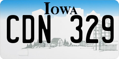 IA license plate CDN329