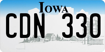 IA license plate CDN330