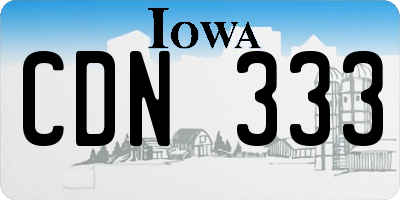 IA license plate CDN333