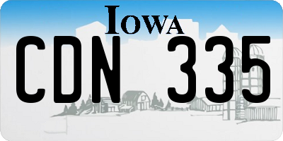 IA license plate CDN335