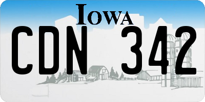 IA license plate CDN342