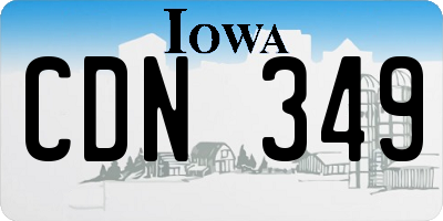IA license plate CDN349