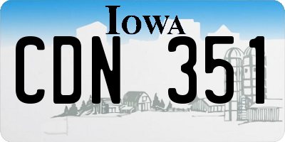 IA license plate CDN351