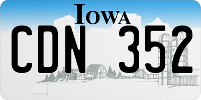 IA license plate CDN352