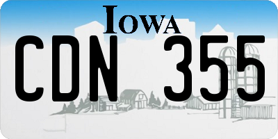 IA license plate CDN355