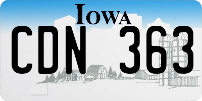 IA license plate CDN363