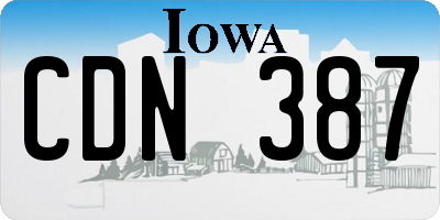 IA license plate CDN387