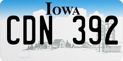 IA license plate CDN392