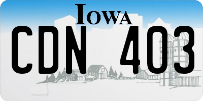 IA license plate CDN403
