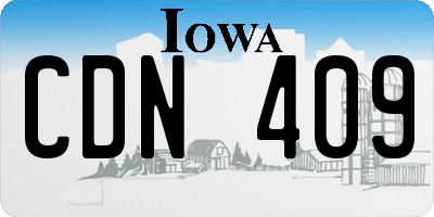 IA license plate CDN409
