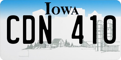 IA license plate CDN410