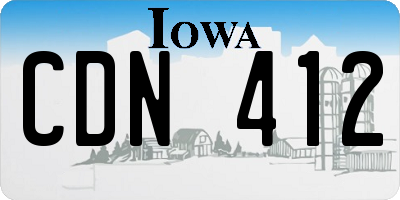 IA license plate CDN412