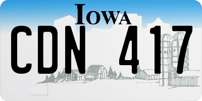 IA license plate CDN417