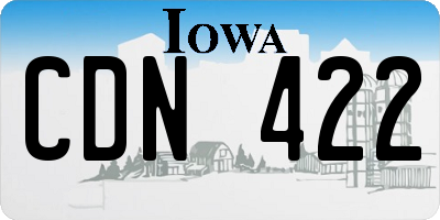 IA license plate CDN422