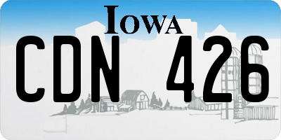 IA license plate CDN426