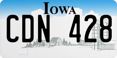 IA license plate CDN428