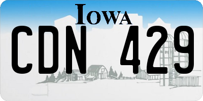 IA license plate CDN429