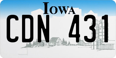 IA license plate CDN431