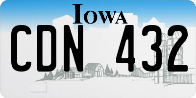 IA license plate CDN432
