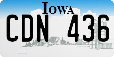 IA license plate CDN436