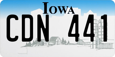IA license plate CDN441