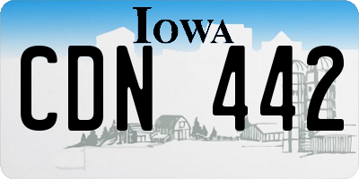 IA license plate CDN442