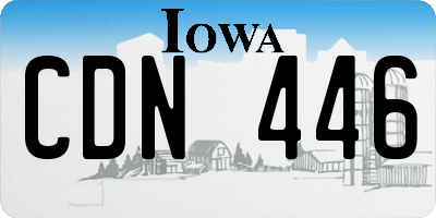 IA license plate CDN446