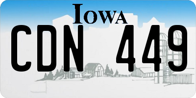 IA license plate CDN449
