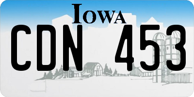 IA license plate CDN453