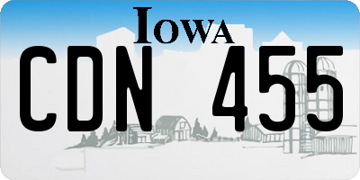 IA license plate CDN455