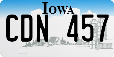IA license plate CDN457