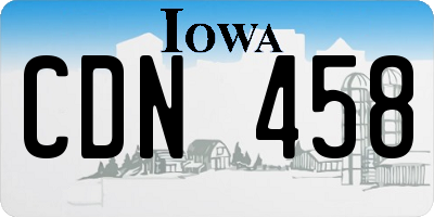 IA license plate CDN458
