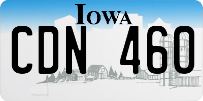 IA license plate CDN460
