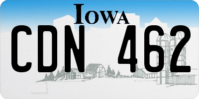 IA license plate CDN462
