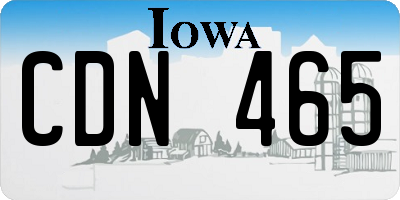 IA license plate CDN465