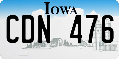 IA license plate CDN476